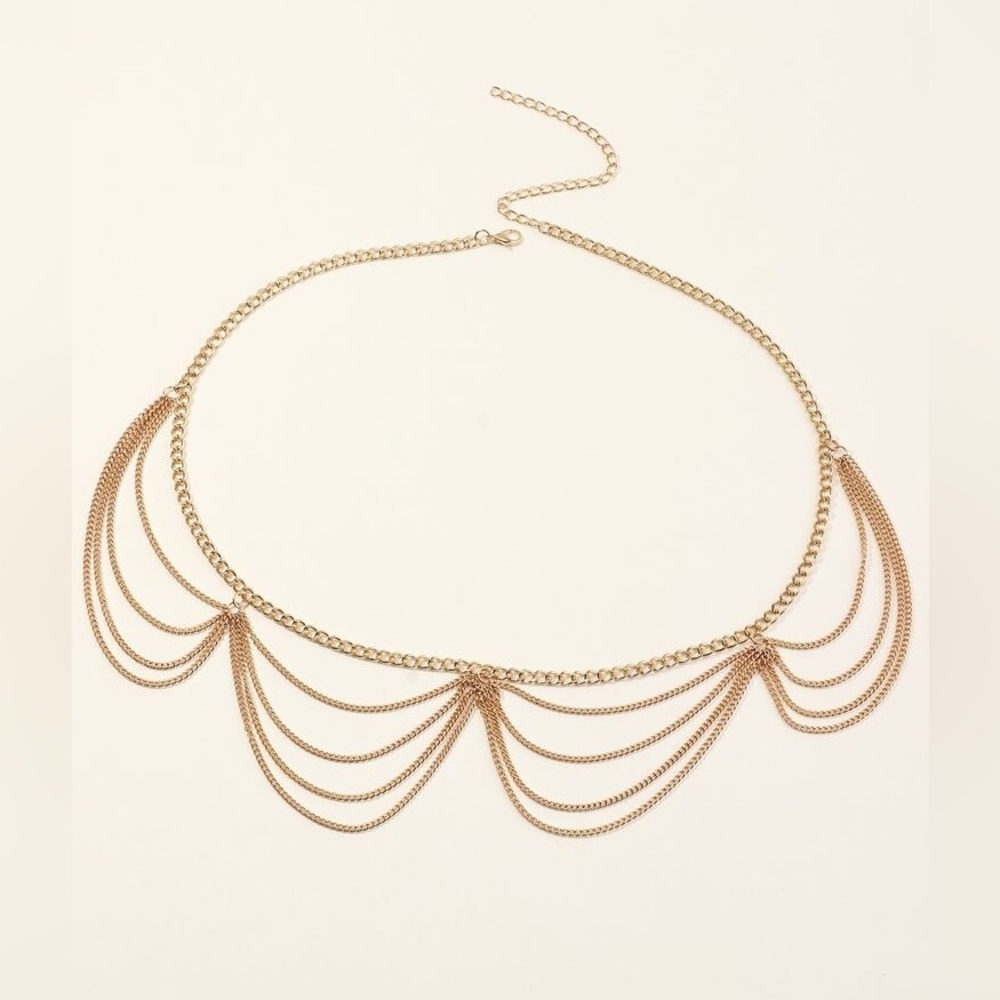 Gold Layered Chain Design Hip Belt | Brand New - Picture 2 of 12